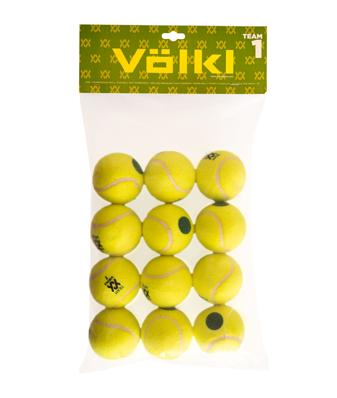 Völkl TEAM 1 Green Dot Tennis Balls | Stage 1